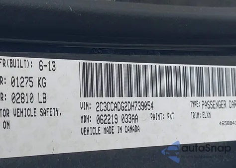 2013 Chrysler 300C John Varvatos Limited Edition z USA, uszkodzony, nr VIN 2C3CCADG2DH739054